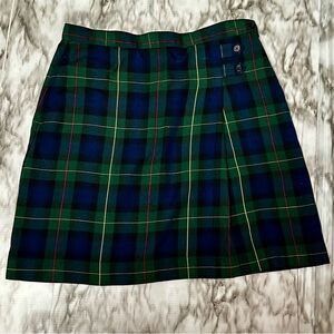 Preppy Tartan Blue Plaid School Girl Mini Skirt Lands End Women Sz 5 Academia